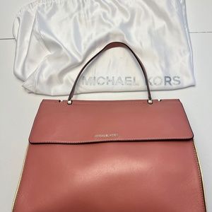 Michael Kors Jasmine deep rose pink leather handbag